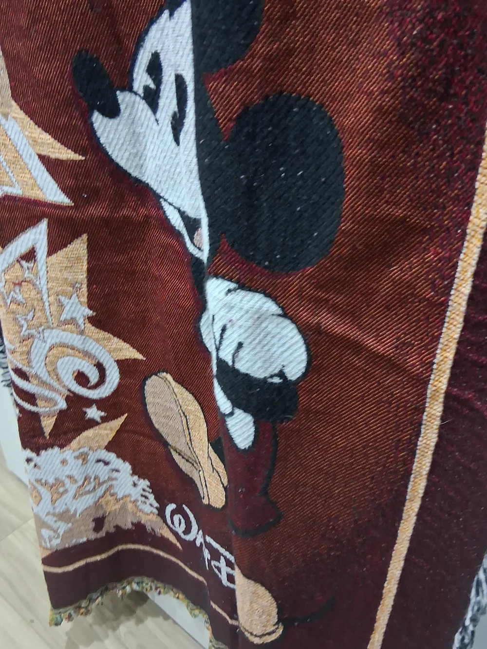 Walt Disney Mickey Mouse Burgundy  Throw Blanket
